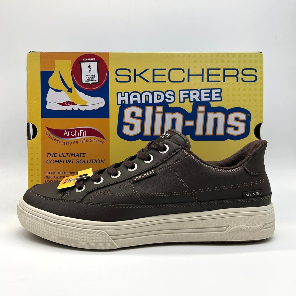 Skechers Arch Fit Arcade Catch Ya There Slip-ins Mens 10.5 Chocolate Brown Shoes